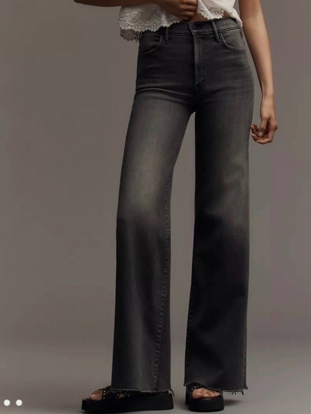 MOTHER Mother The Hustler Roller Sneak Fray Jeans Call It A Night High Rise